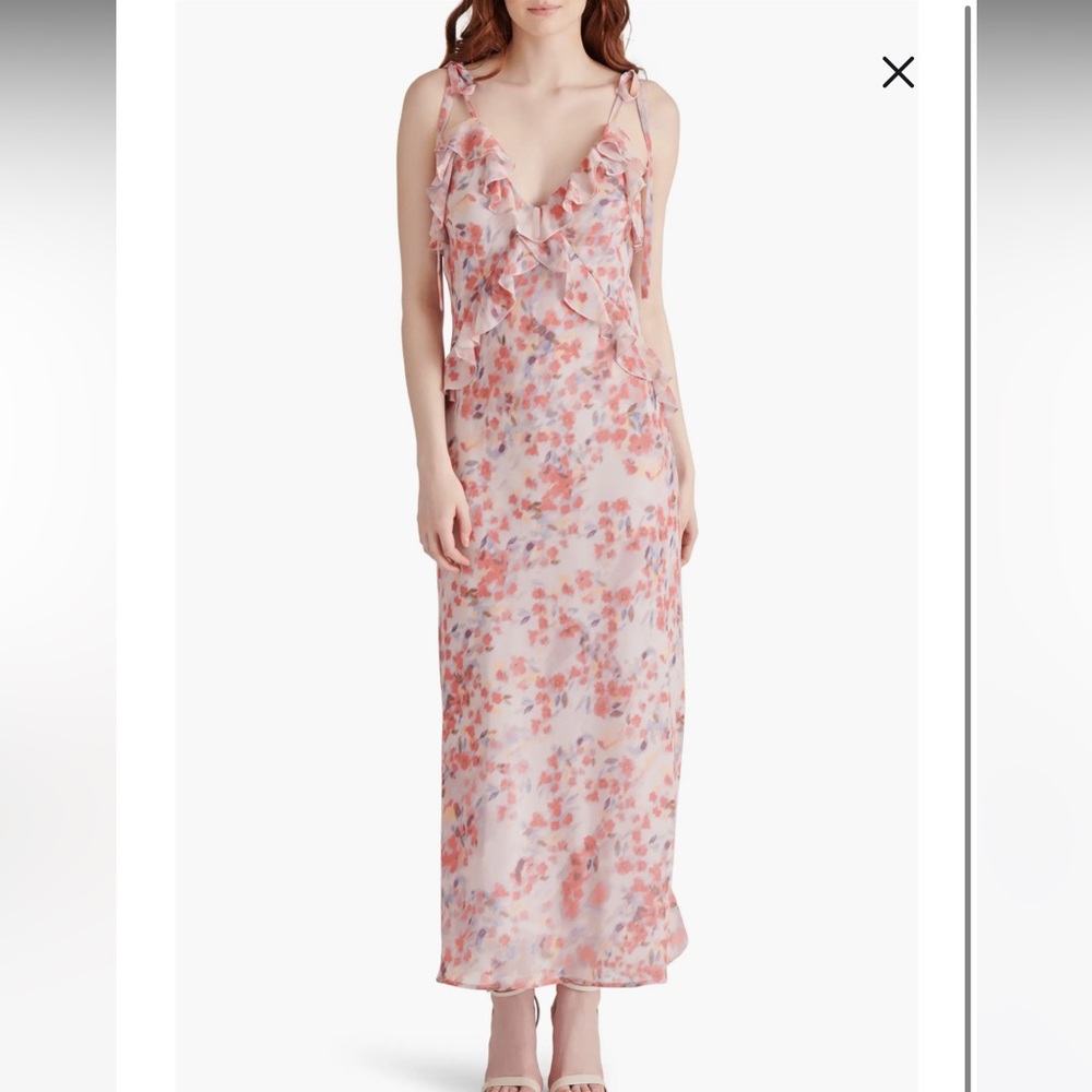 Steve Madden Floral Ruffle Chiffon Dress